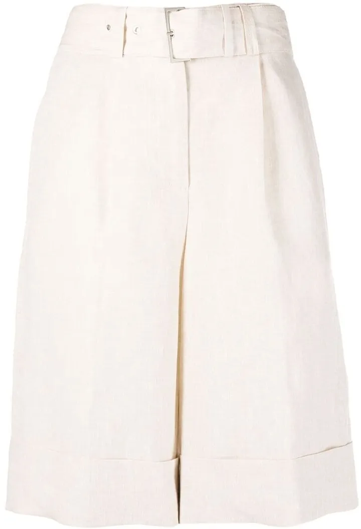 Belted Wide-Leg Linen Shorts