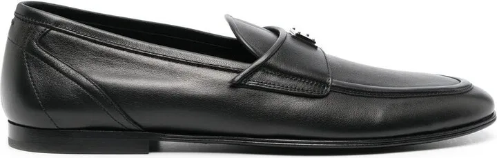 Logo-Plaque Leather Loafers