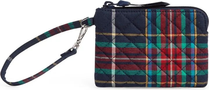 Vera Bradley Women's Recycled Cotton Clip & Zip Mini Pouch Tartan Plaid