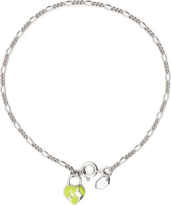 Halo heart-charm braclet