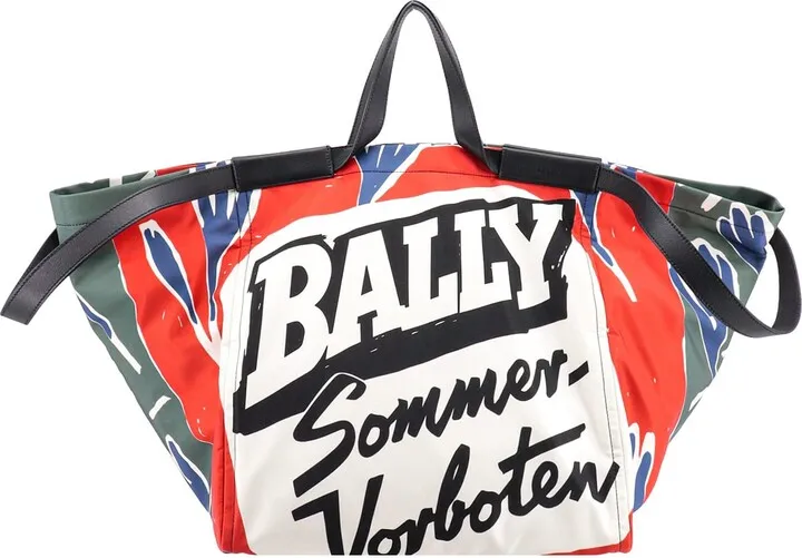 Nylon handbag with all-over prints
