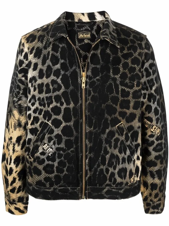 Leopard-Print Bomber Jacket