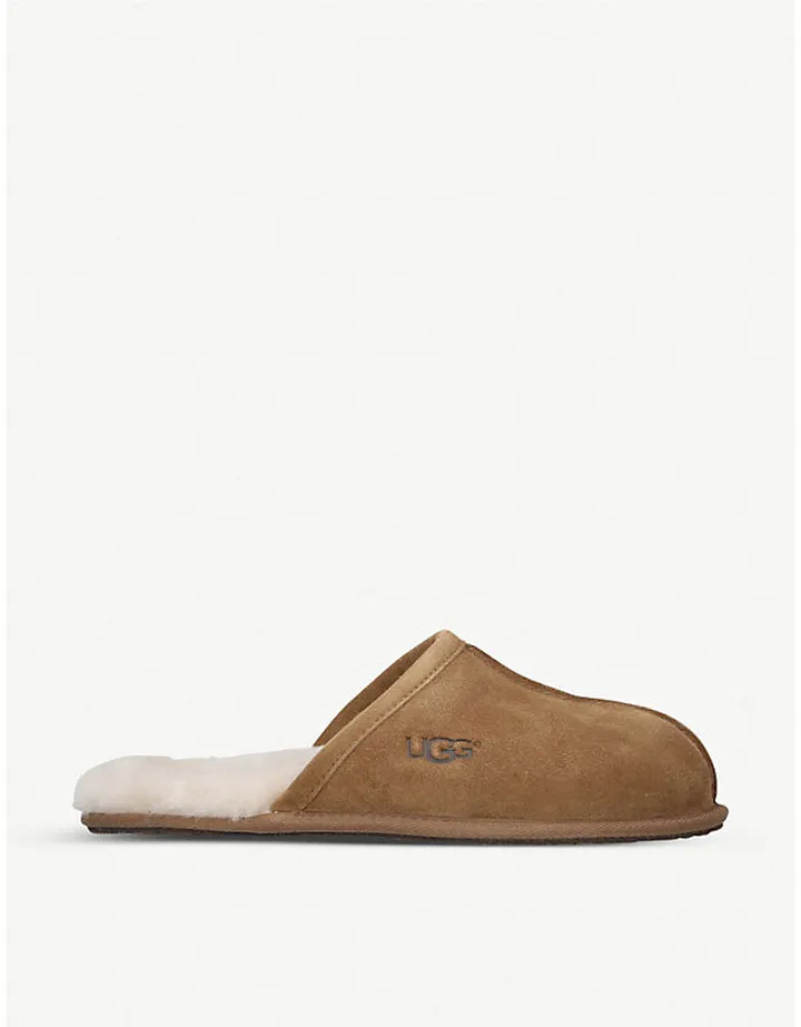 Ugg Mens Brown Scuff Sheepskin Slippers