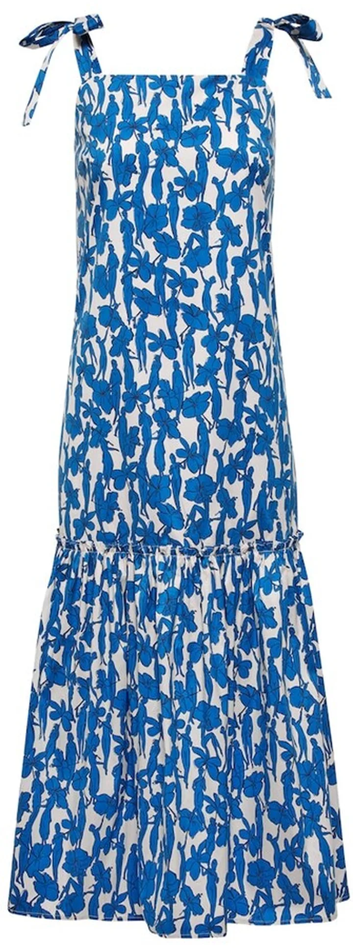 Floral cotton-blend midi dress