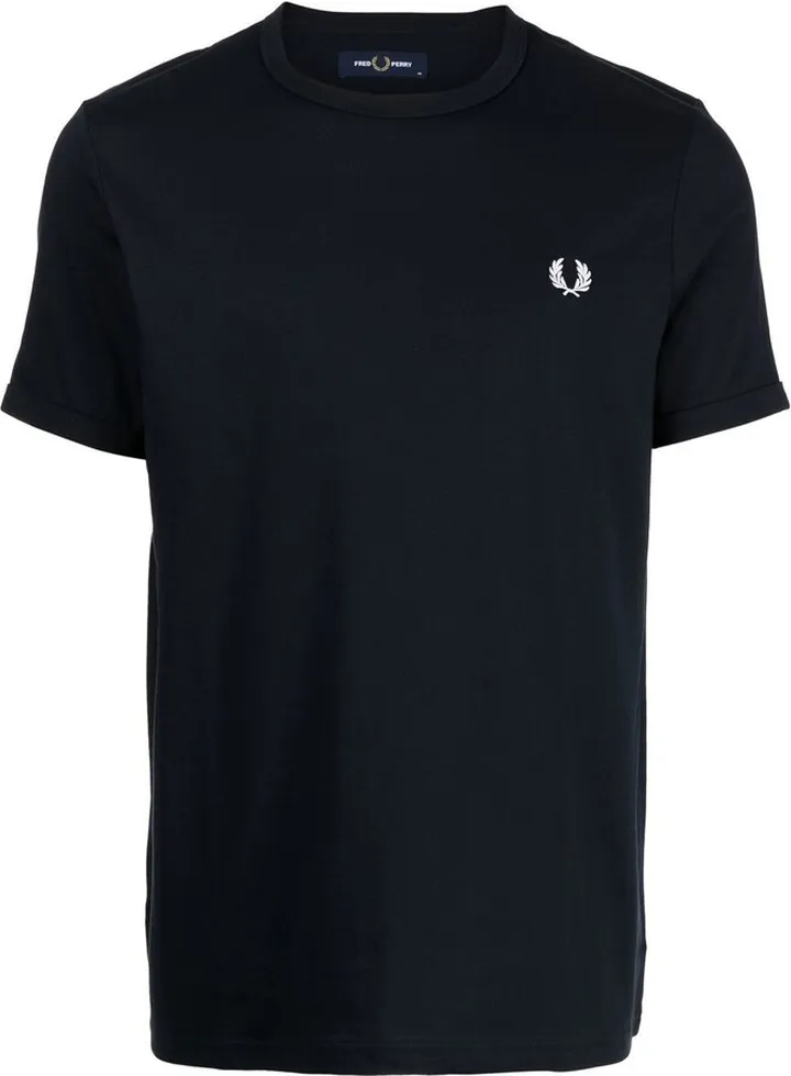 Ringer logo-embroidered T-shirt