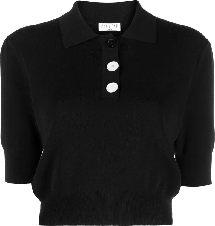 Button-Up Cotton Polo Shirt