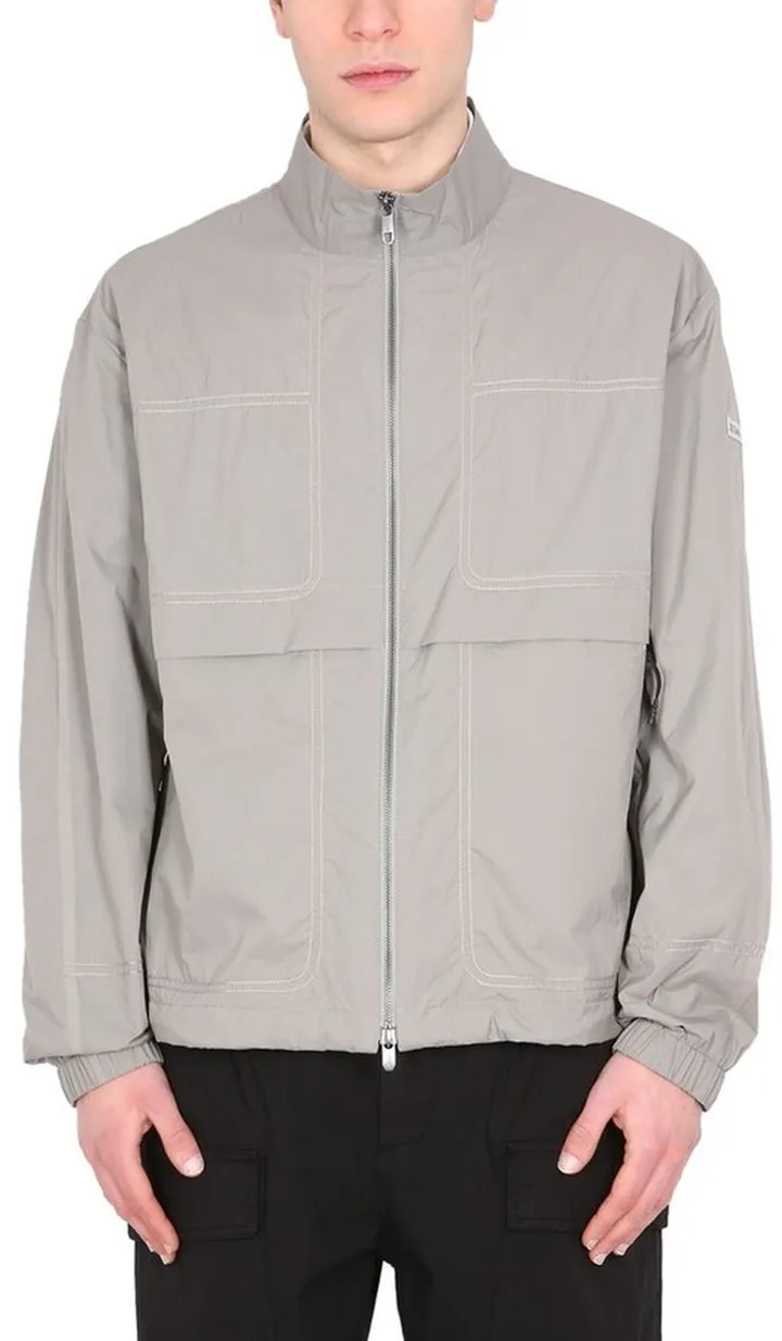 Z Zegna Logo Patch Zipped Bomber Jacket