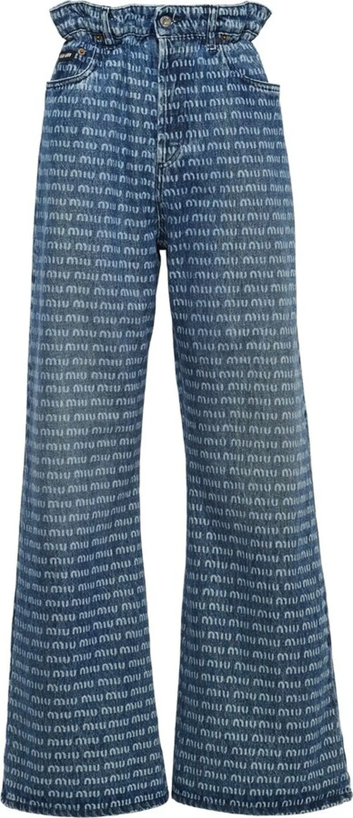 Logo-Print Wide-Leg Jeans