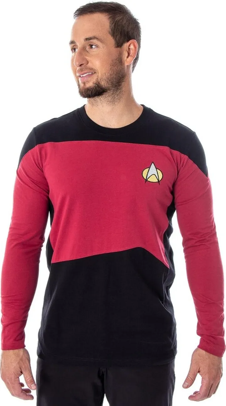 Star Trek Next Generation Men's Picard Uniform Costume Long Sleeve Shirt (XL)