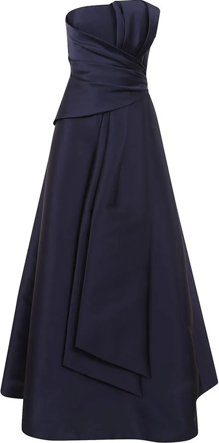 Alberta Ferretti Ruched Strapless Gown