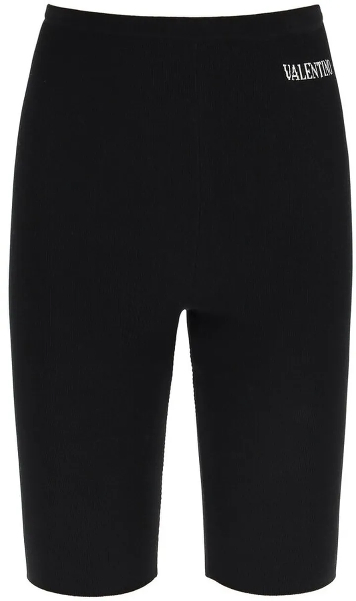 Valentino Logo Knitted Skinny Shorts