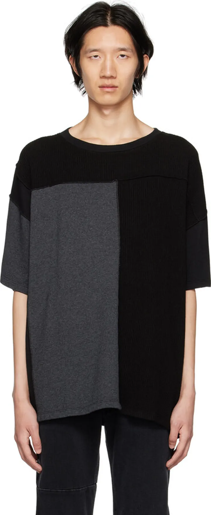 MM6 Maison Margiela Black Paneled T-Shirt