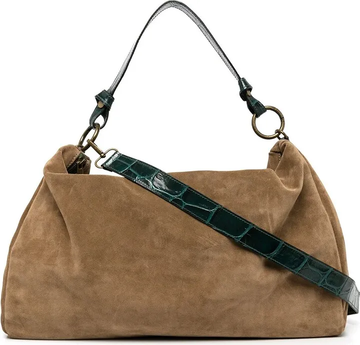 Adelina contrast-handle shoulder bag