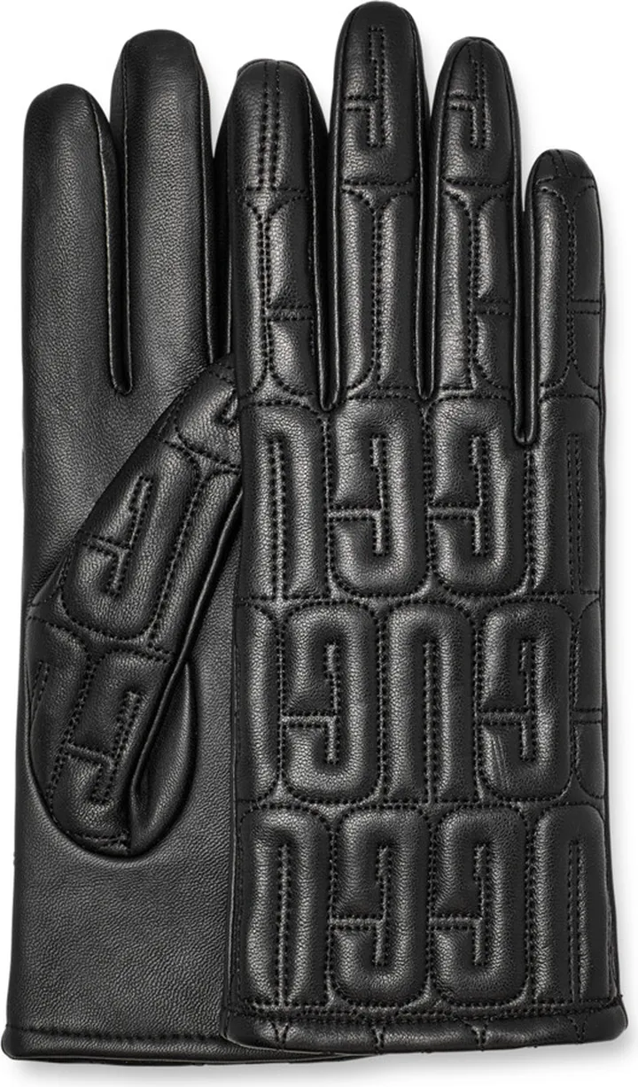 Leather Quilted Logo Glove
