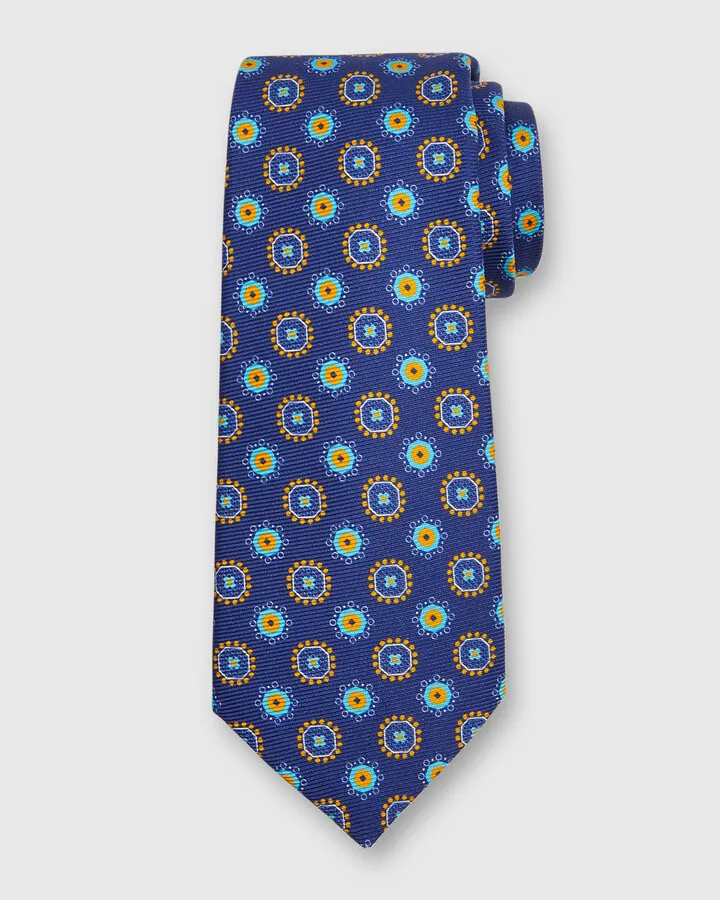 Men's Medallion-Print Silk Tie