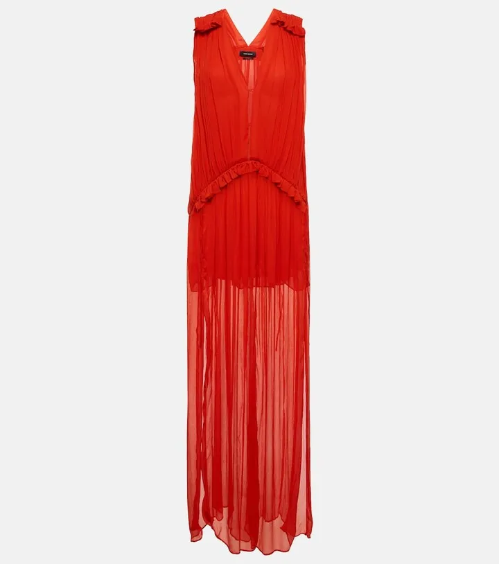 Aslaw silk chiffon maxi dress