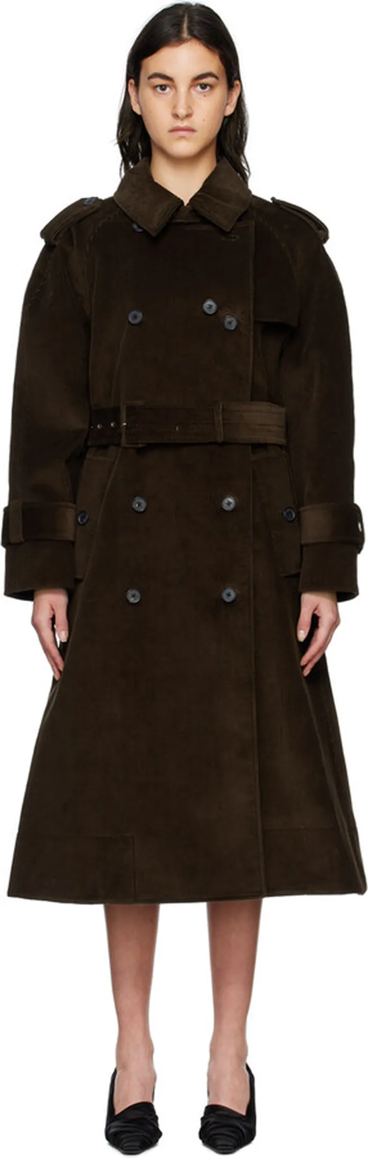 KHAITE Brown Selly Trench Coat