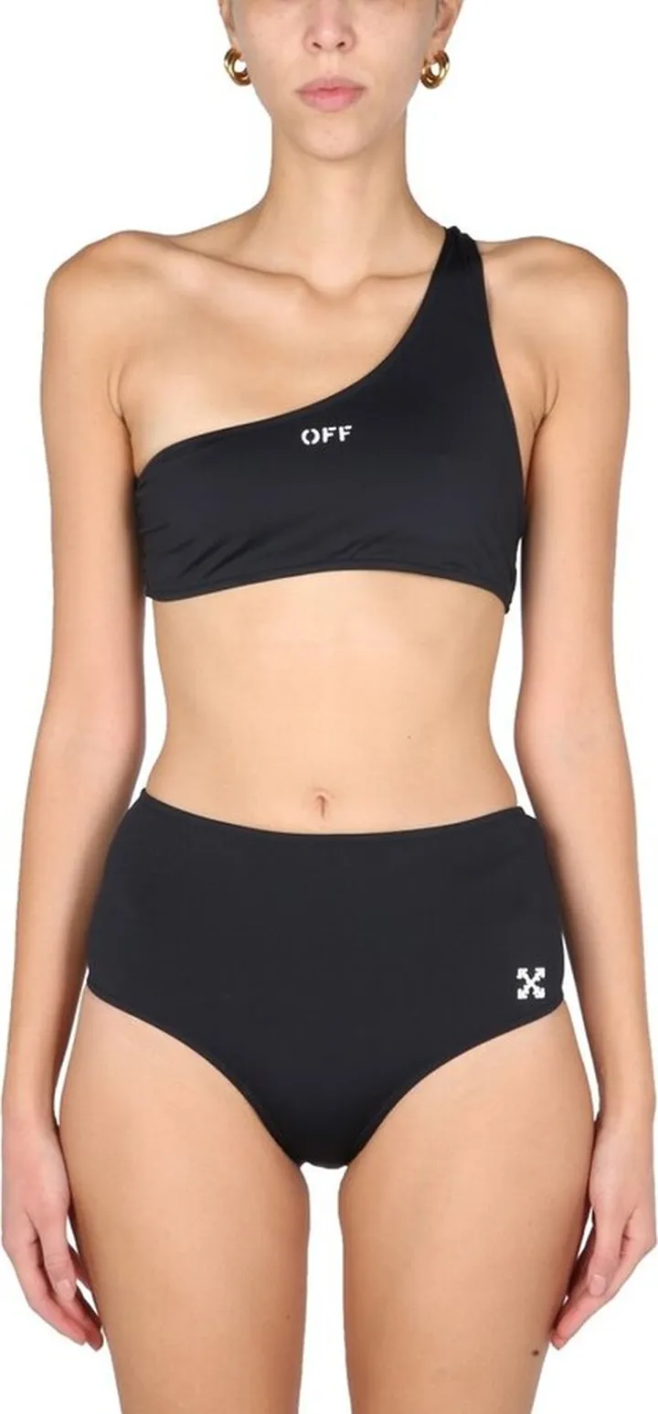 Off-White Logo Detailed One-Shoulder Bikini