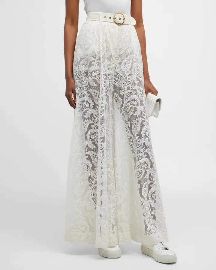Wonderland Wide-Leg Lace Pants