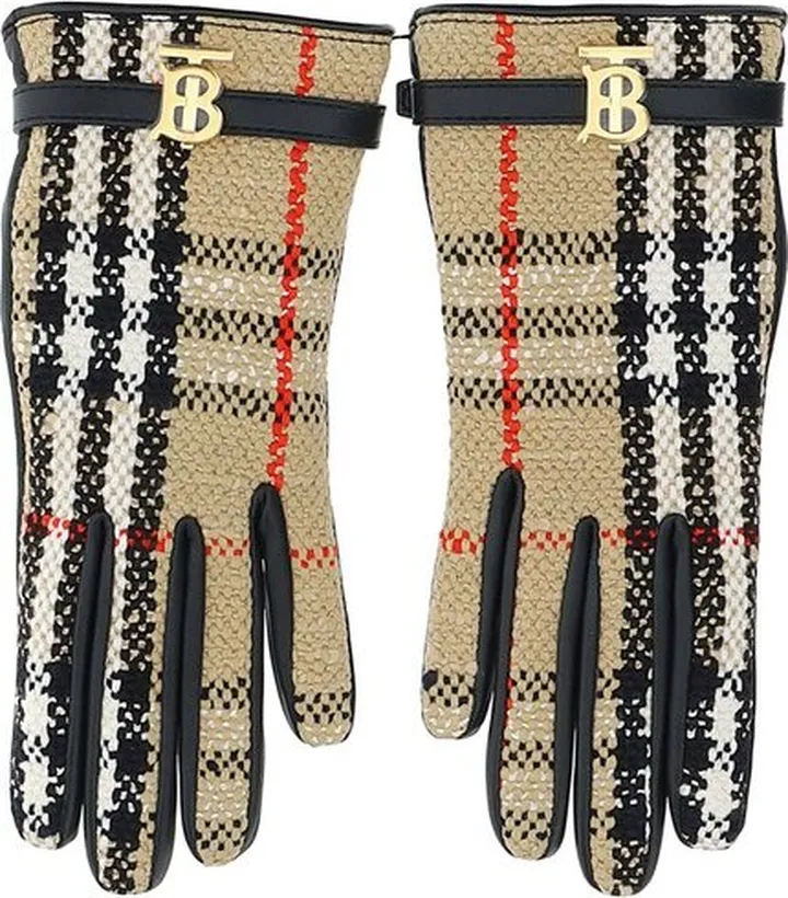 Burberry Vintage Checked Logo-Plaque Gloves