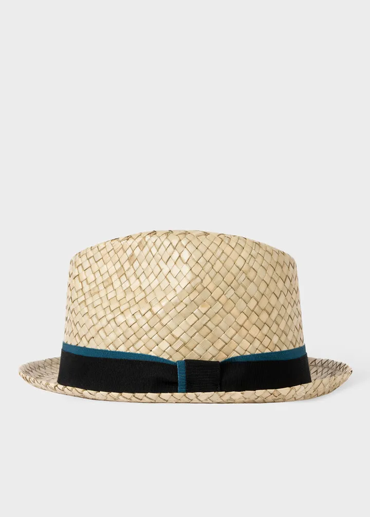 Tan Woven Trilby Straw Hat