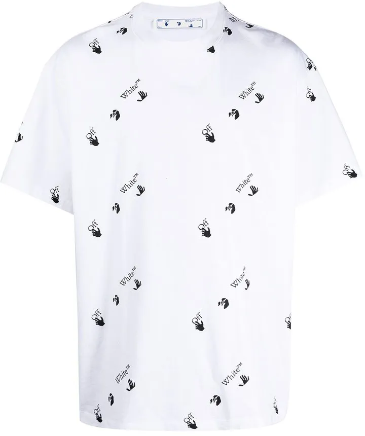 "Swimming Man" all-over logo T-shirt