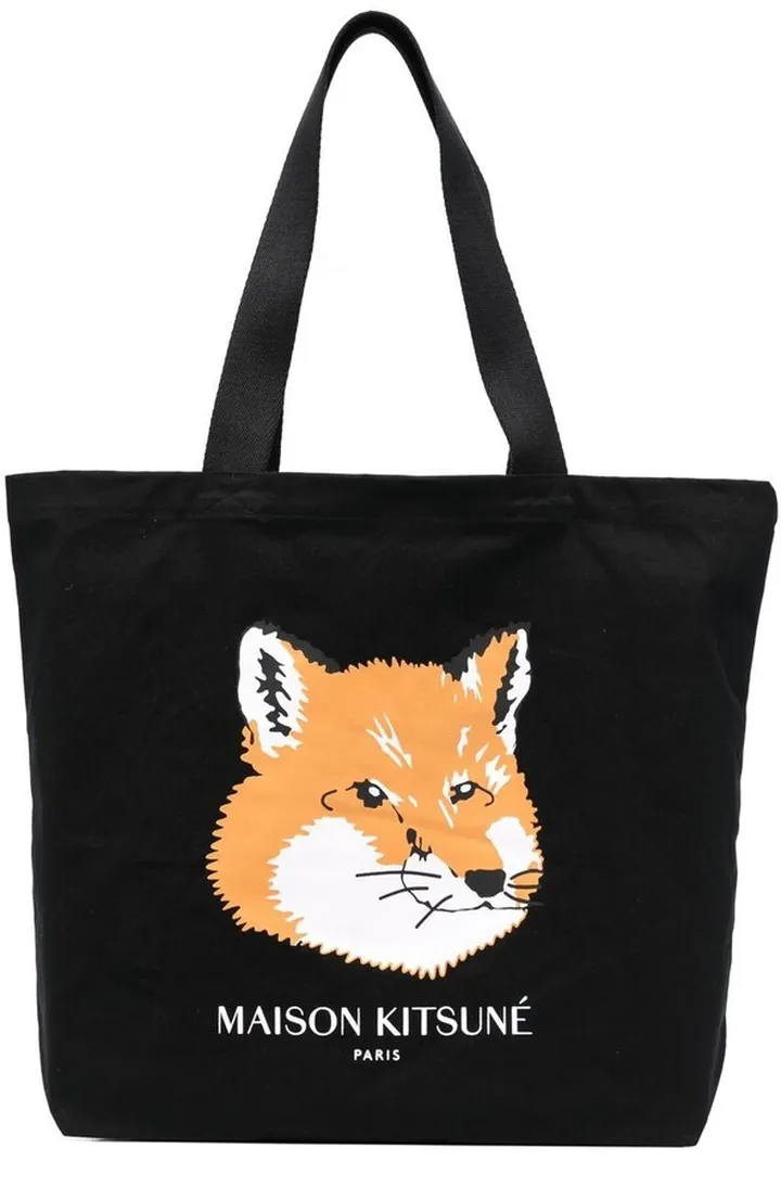 Fox-Print Cotton Canvas Tote