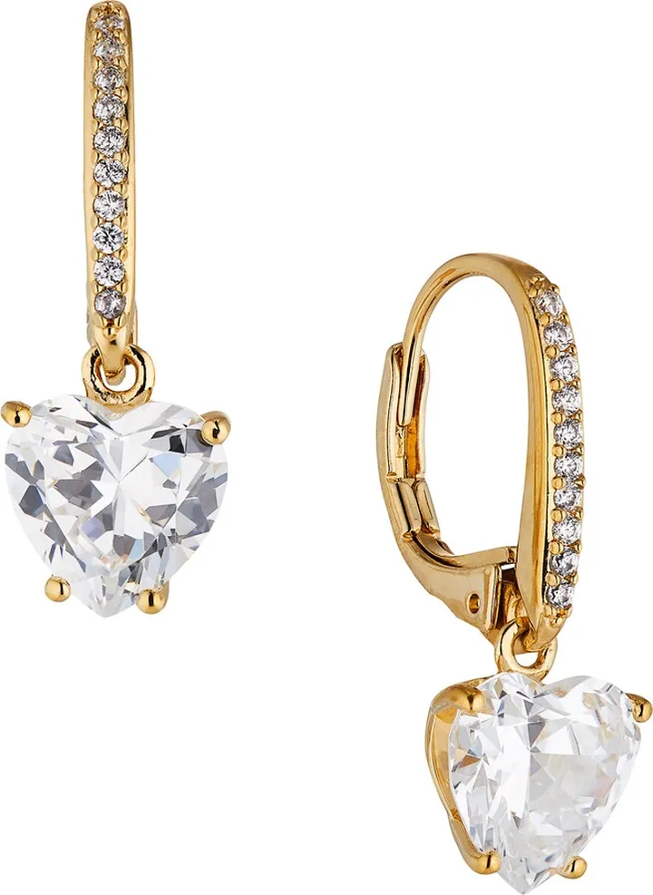 Modern Love Cubic Zirconia Heart Earrings