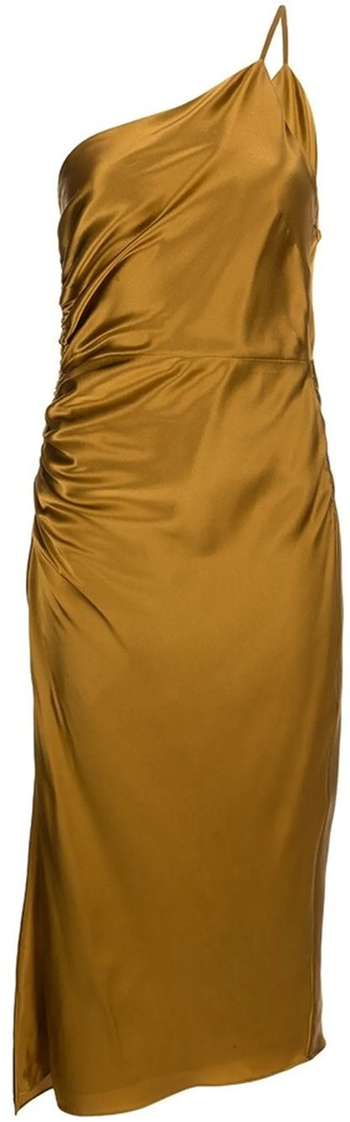 Gathered-Detail Silk Dress