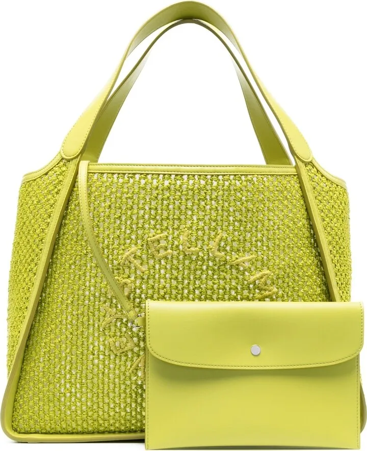 Stella Logo raffia tote bag