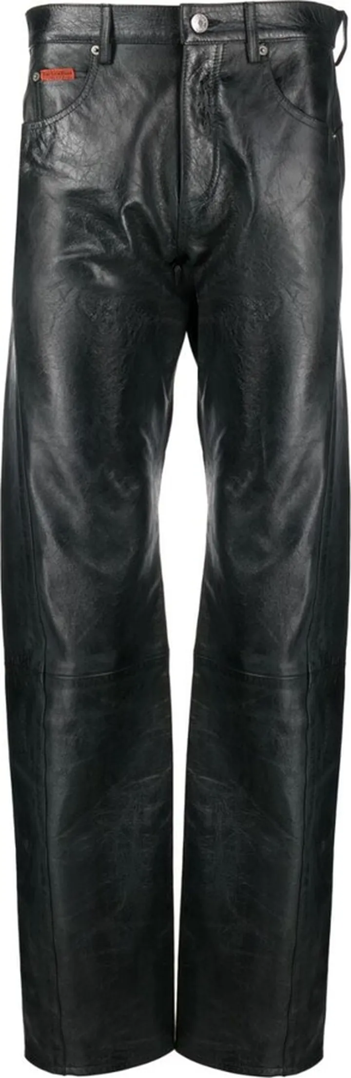 Polished-Finish Straight-Leg Trousers