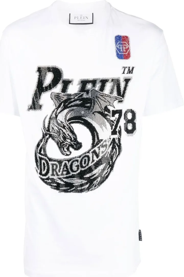 crystal-embellished logo T-shirt