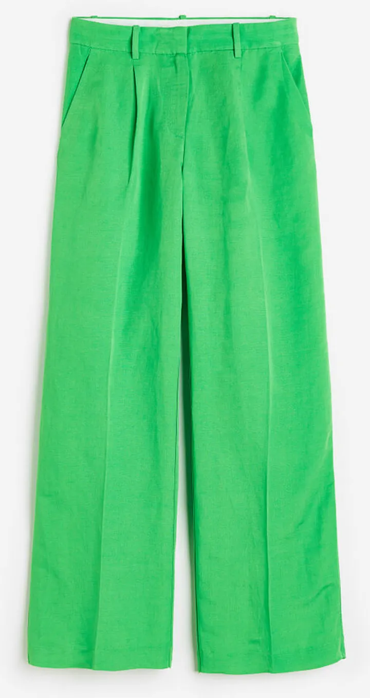 Wide-leg Linen-blend Pants