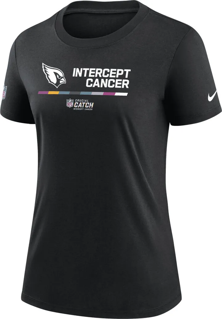 Nike Women's Dri-FIT Crucial Catch (NFL Arizona Cardinals) T-Shirt in Black