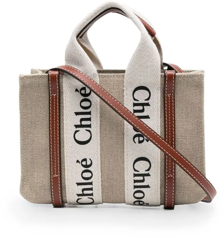 Woody linen tote bag