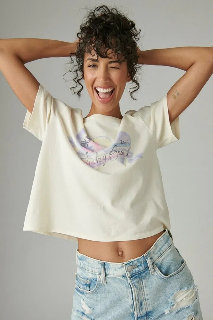 Lucky Airbrush Crop Tee