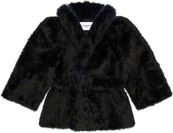 Faux-Fur Belted Jacket