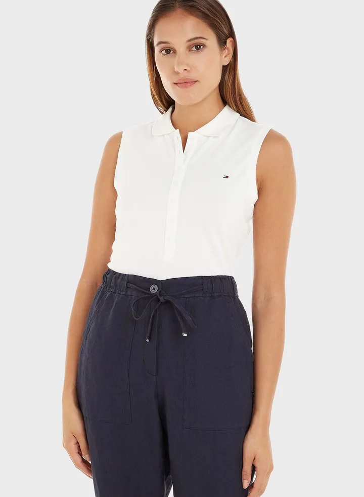 Polo Neck Logo T-Shirt