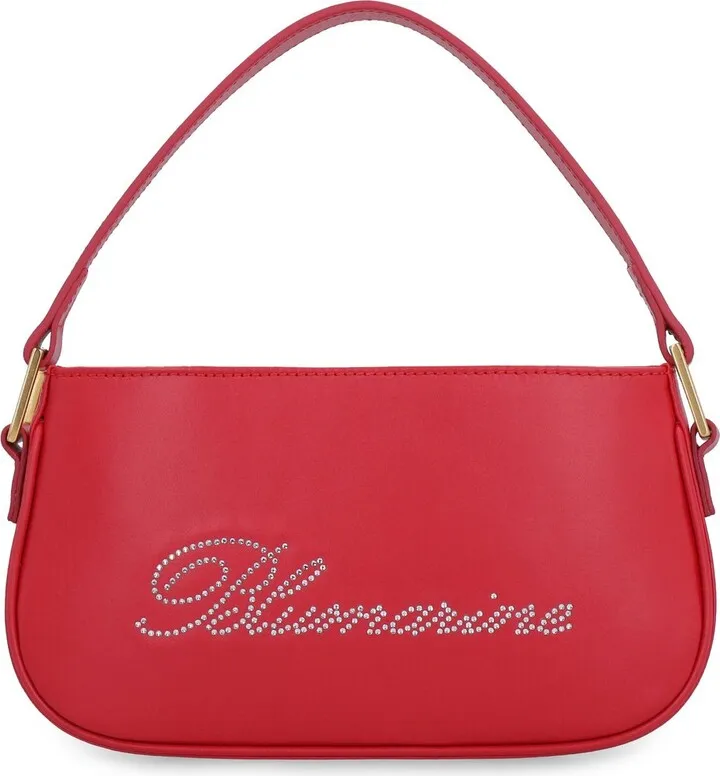 Blumarine Logo Rhinestone Embellished Shoulder Bag