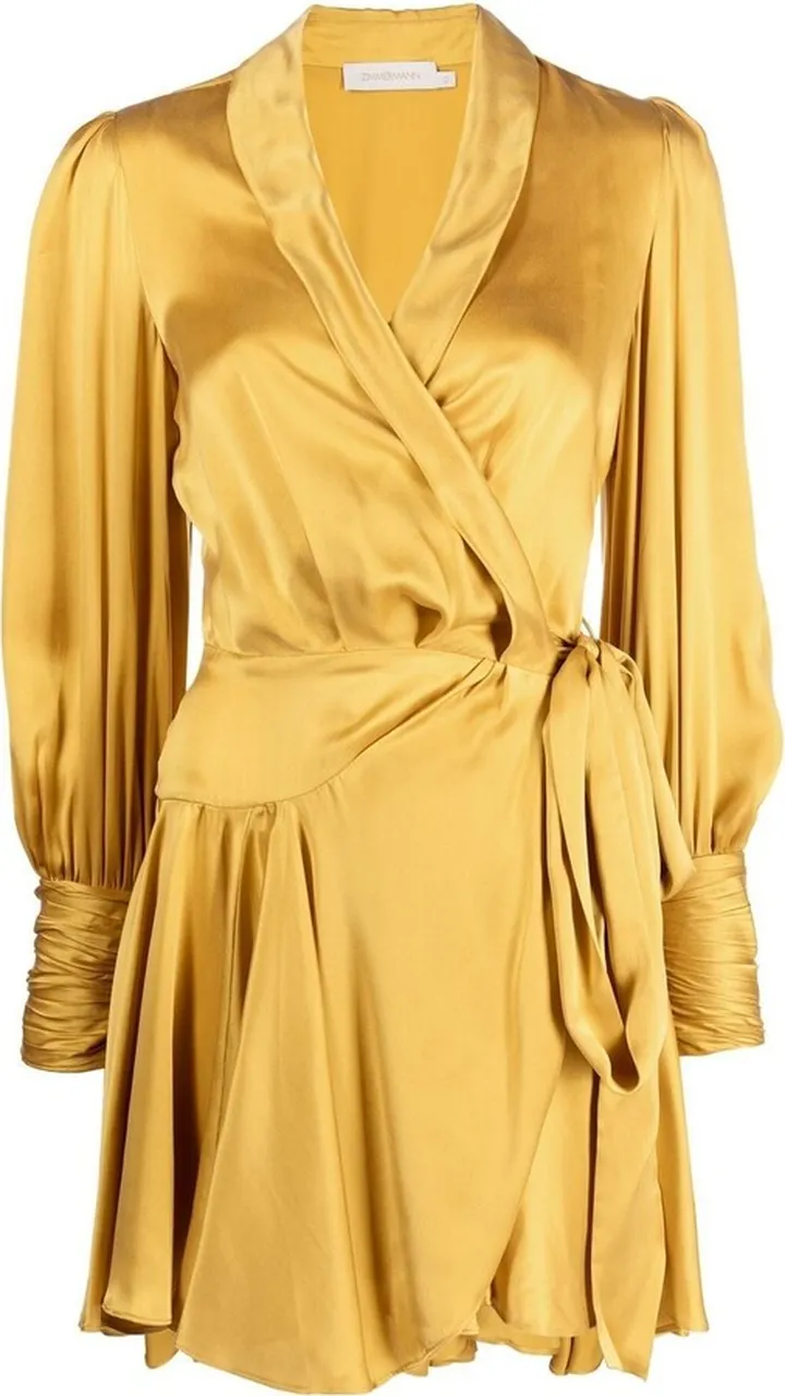 Satin-Finish Side-Tie Fastening Dress