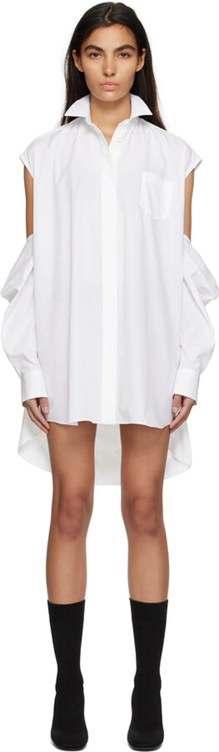 sacai White Layered Minidress