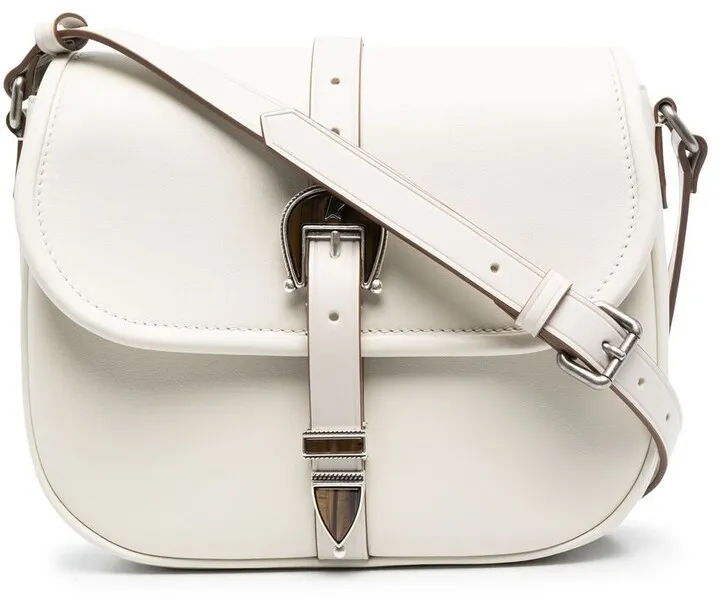 Buckled Leather Shoulder Bag