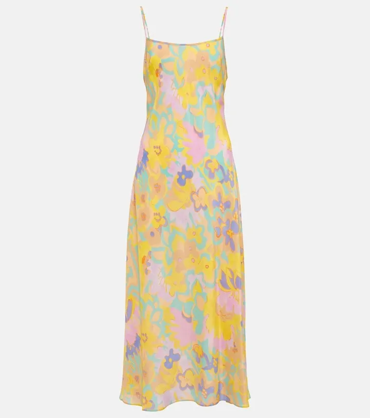 Holly floral silk slip dress