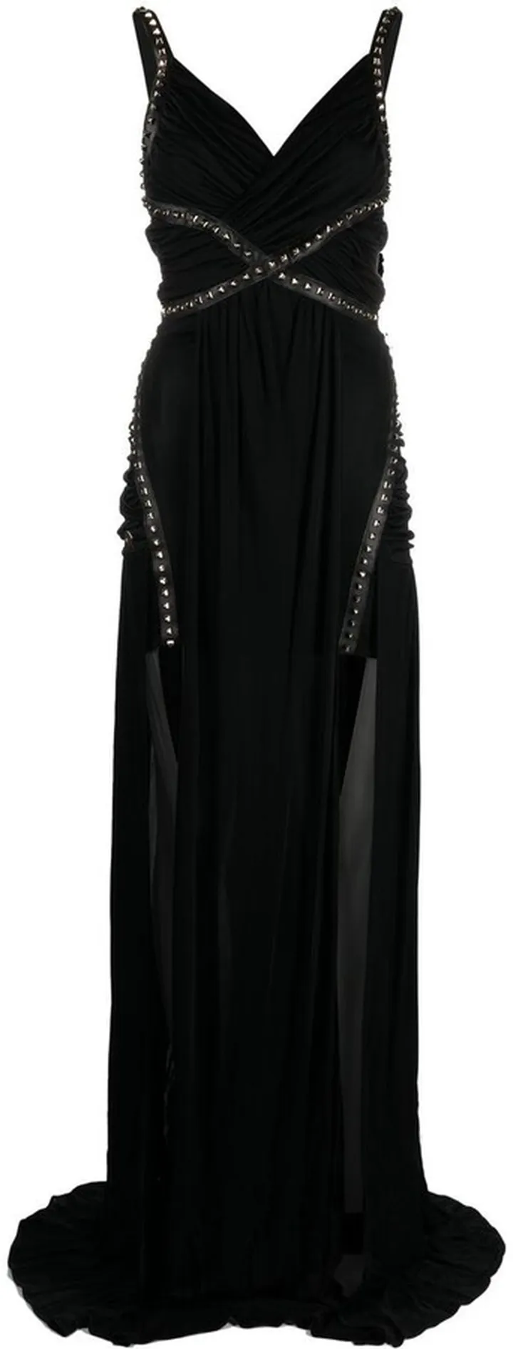 Stud-Detailed Floor-Length Dress