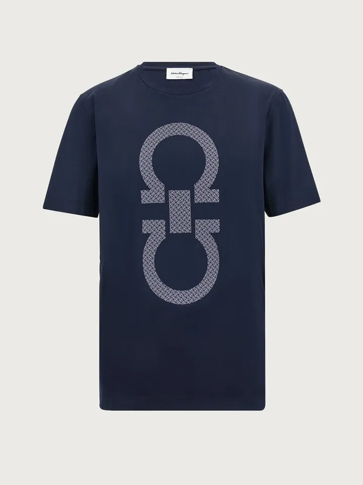 Ferragamo Men Maxi Gancio t-shirt Blue