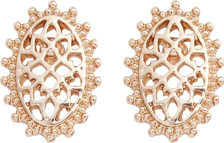 Crystal Oval Button Earrings