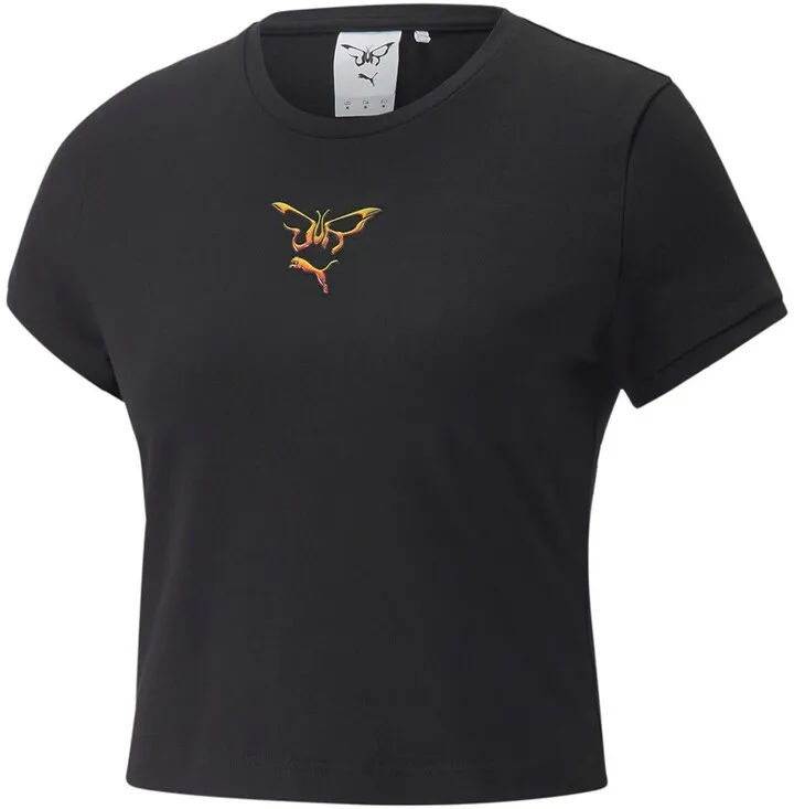 Puma x Dua Lipa cropped t-shirt in black