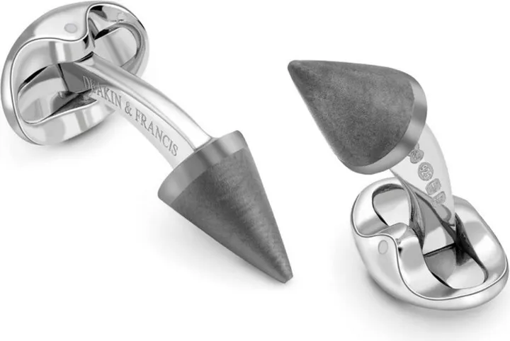 Deakin & Francis - Deakin & Francis Sterling Silver Spike Stud Cufflinks In Grey Finish