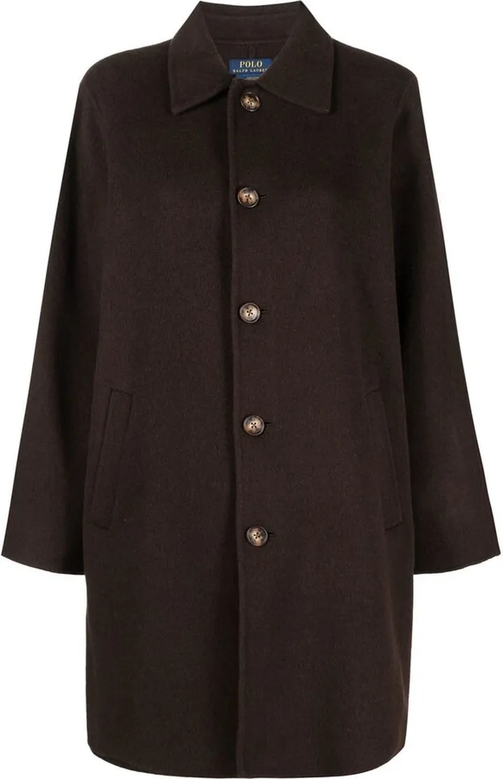 Wool-Blend Single Breasted Coat