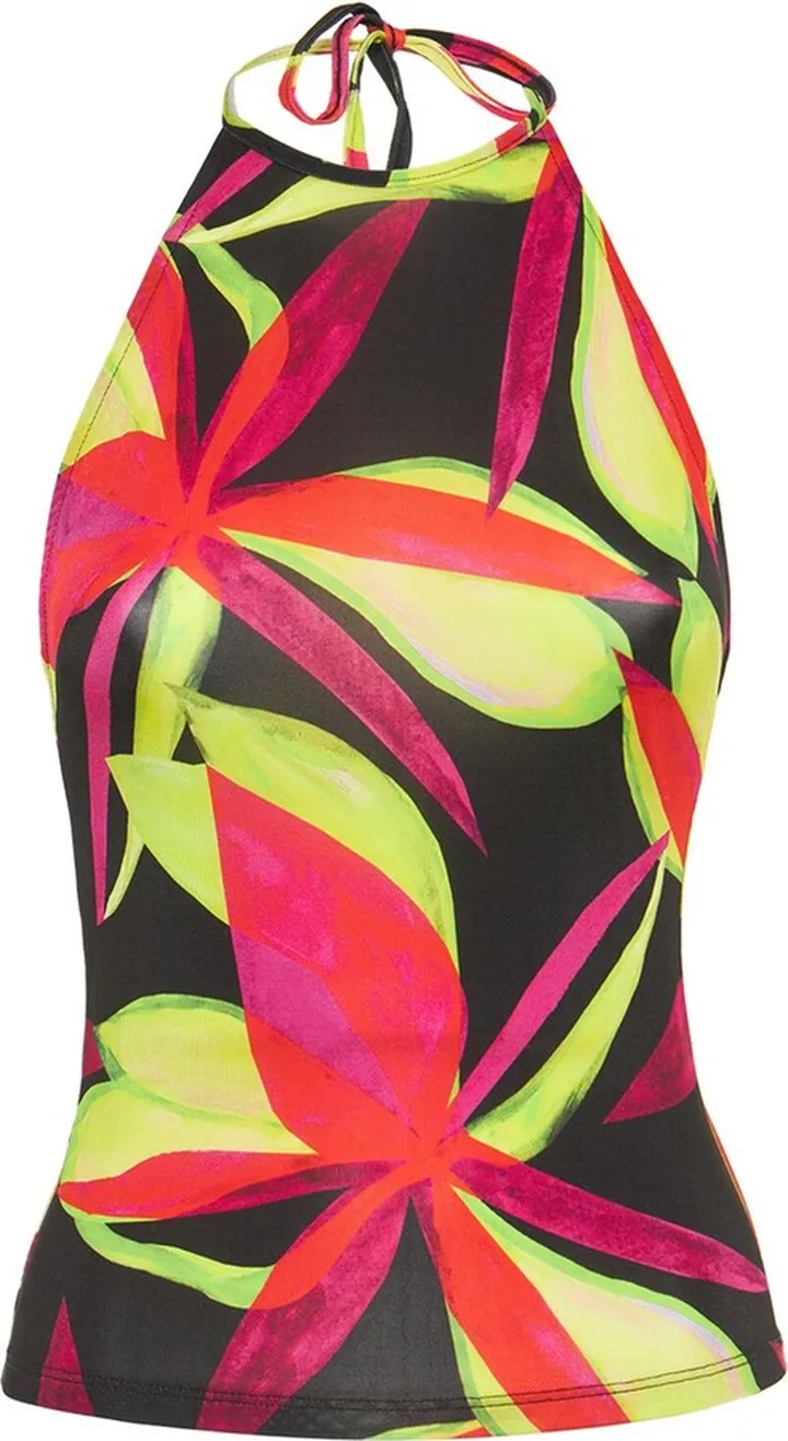 Printed jersey halter top
